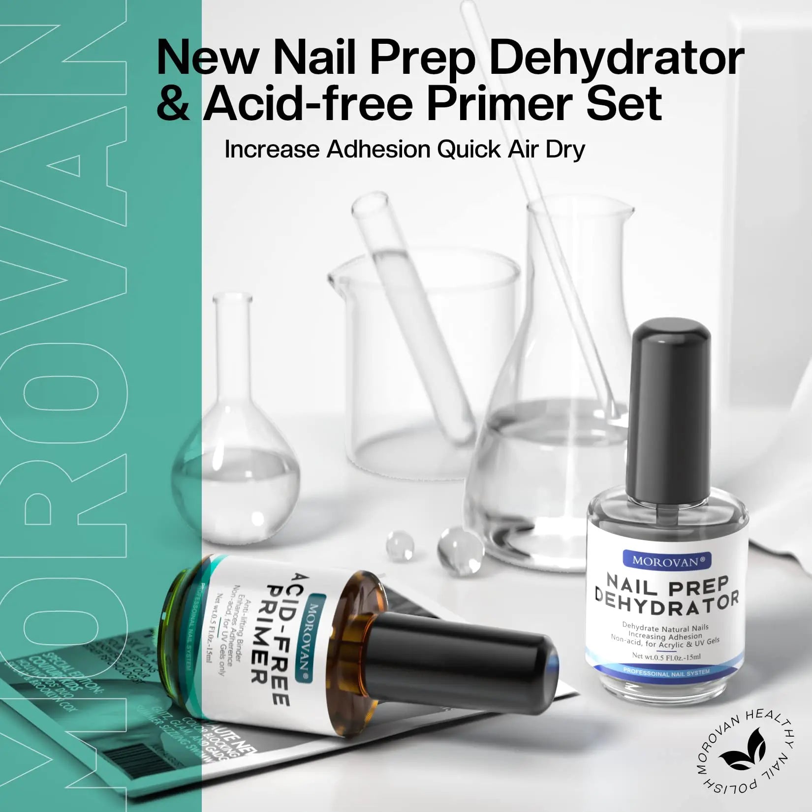 THESA Clean Base & Stay Set Nail Prep System by Morovan